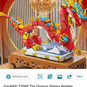 Red and Yellow Dragon Building Set with Articulated Segments